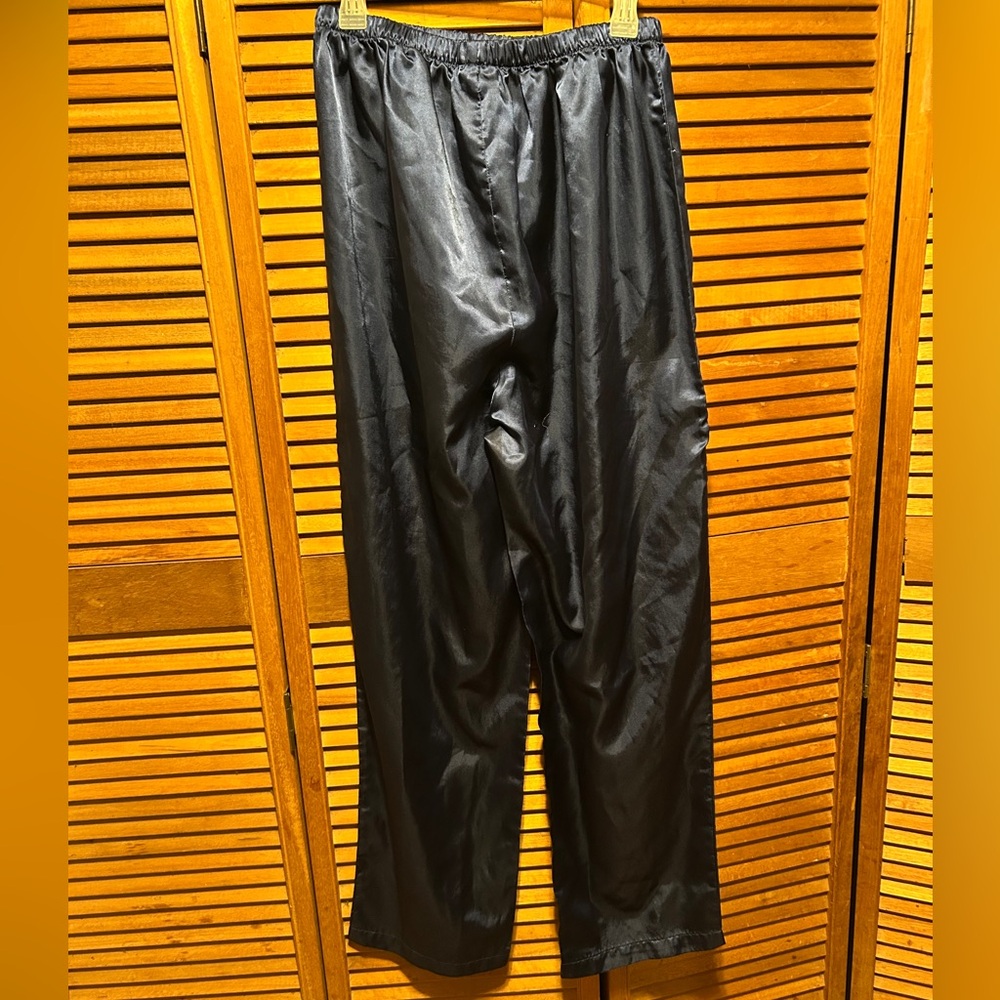 Lillian Lorow Blue Satin Lounge Pants - Picture 2 of 12